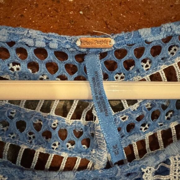 Free People Blue Long Sleeve Lace Sheath Cover-Up - Picture 7 of 10